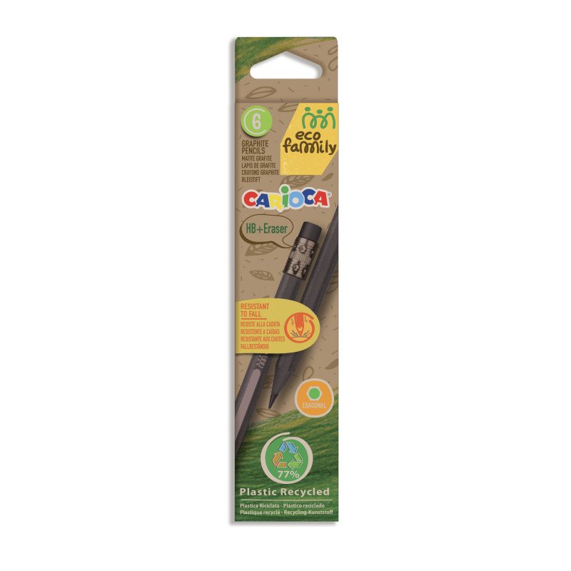 Carioca Estuche 6 Lápices De Grafito Tita Eco Family Hb Con Goma
