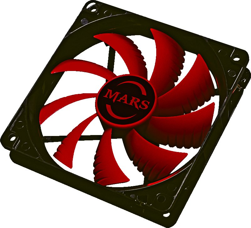 Mars Gaming Ventilador Interno 12x12 Led De Color Rojo 14db Fluxus Bearing Air-Guide Bajo Ruido