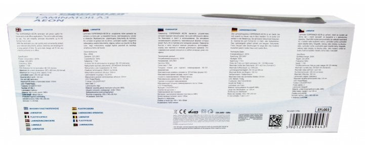 EAN 5901299949443 - Esperanza EFL003 laminador Plastificadora en frío/caliente 250 mm/min Negro imagen 3