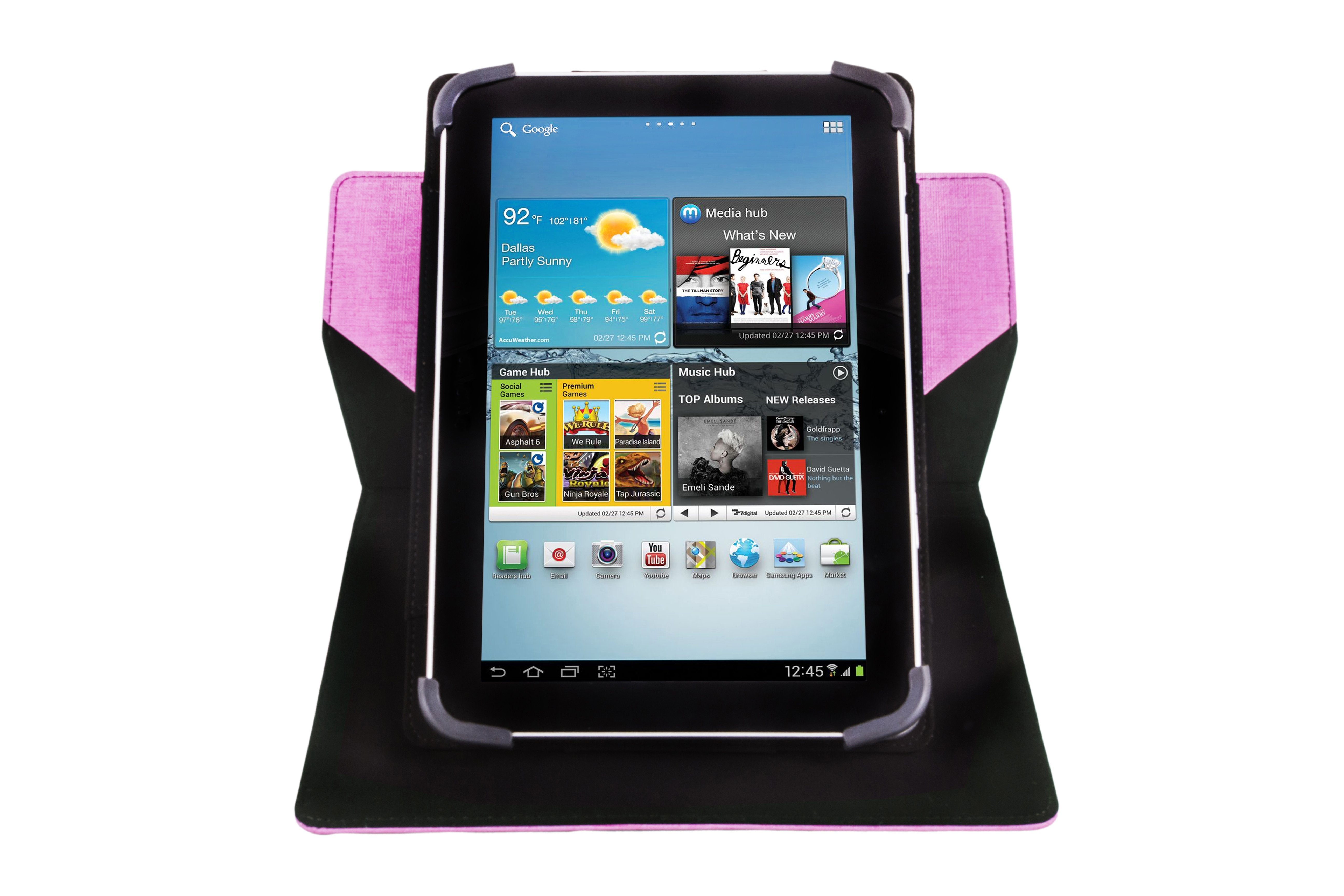 Funda Universal Rotatoria 360º Silver Ht Para Tablet 9-10.1"Rosa