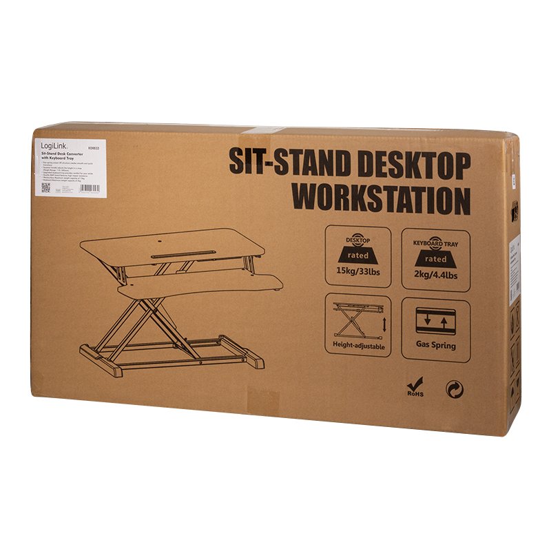 Logilink Eo0033 Accesorio Para Trabajar De Pie O Sentado Rango De Altura: 100 Hasta 505 Mm Negro