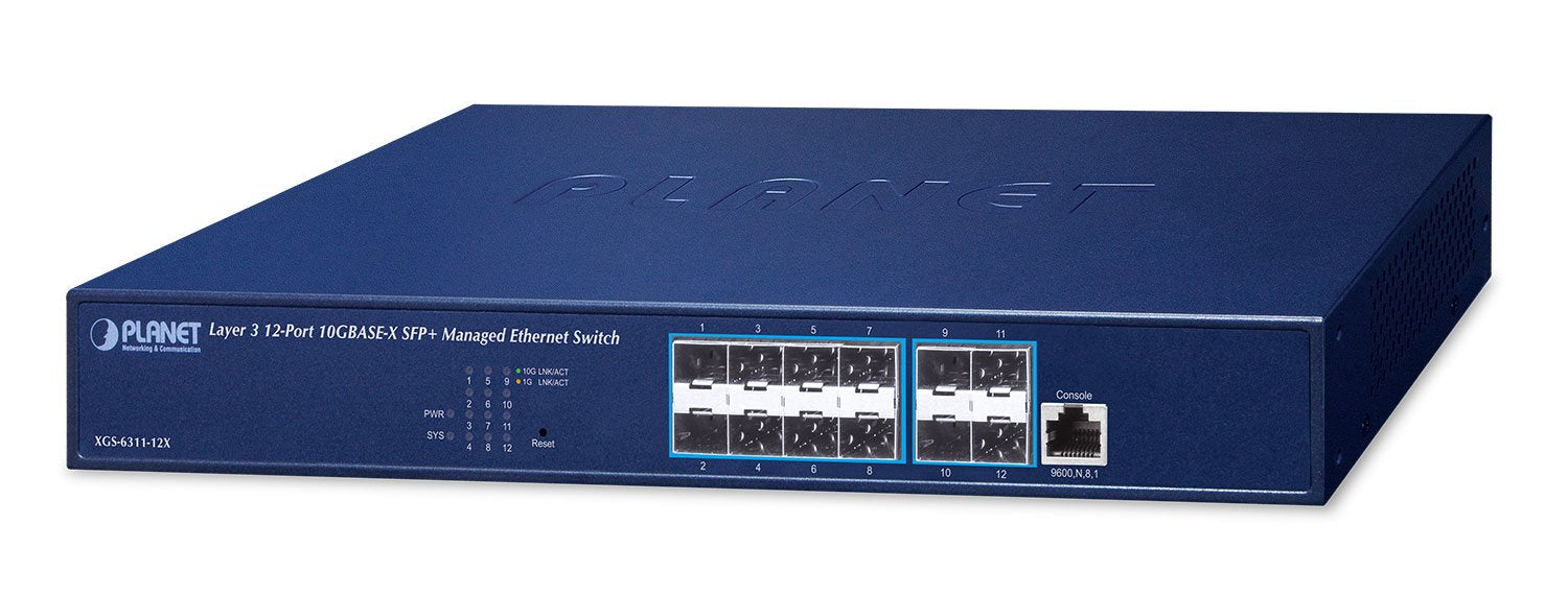 EAN 4711605287210 - PLANET XGS-6311-12X switch Gestionado L3 1U Azul imagen 1