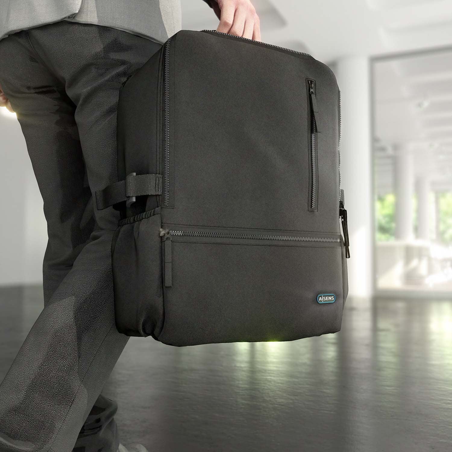 Aisens Mochila Deportiva Repelente Al Agua Para Portatil 15,6, Negro