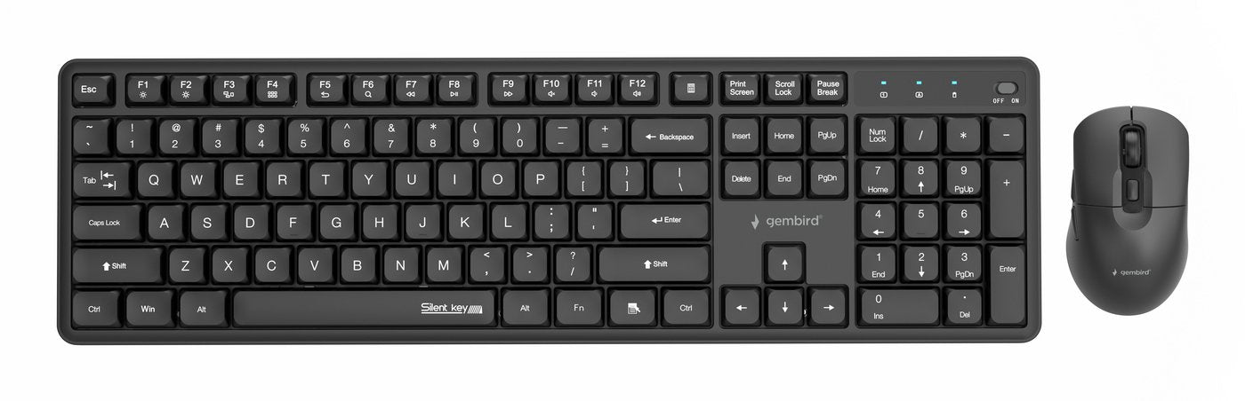 Gembird Silent Key Pro Business Wireless Desktop Set Negro Us Layout