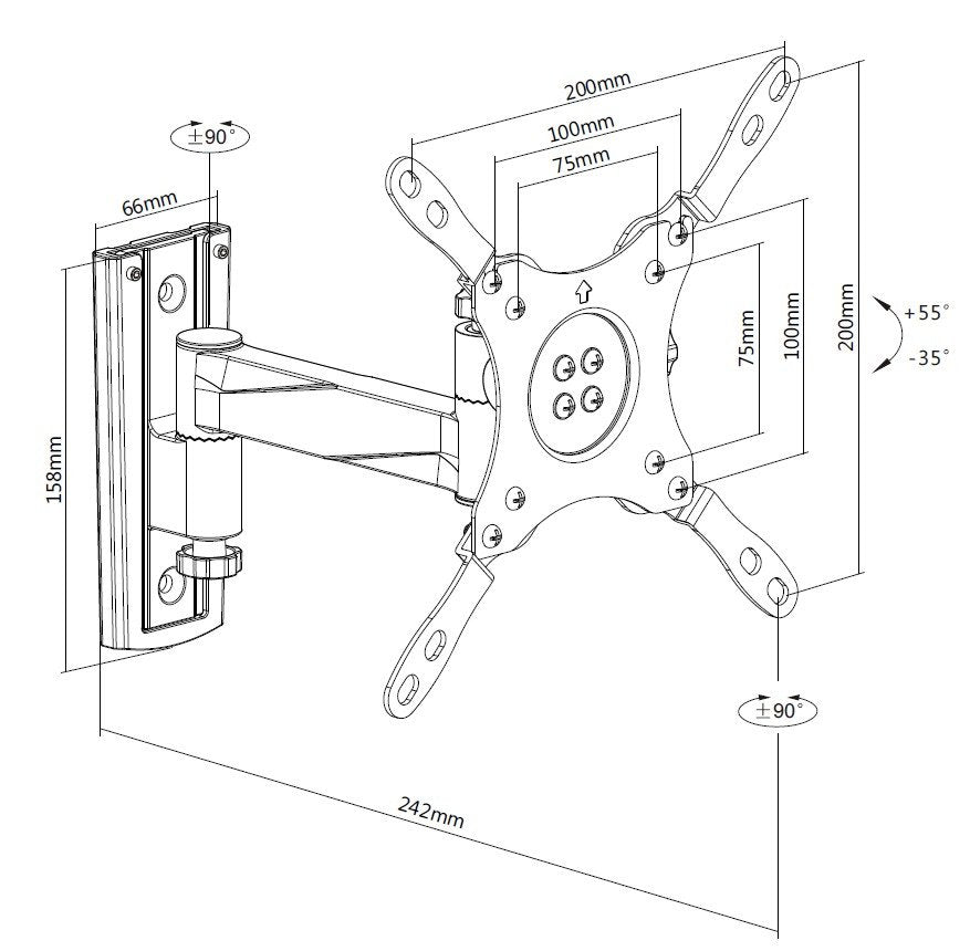 EAN 4015867197004 - Equip 650106 soporte para TV 106,7 cm (42") Aluminio, Negro imagen 3