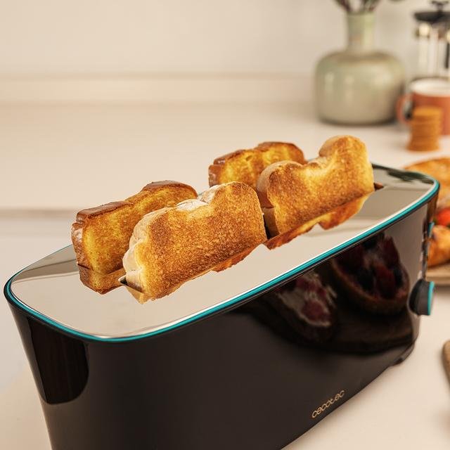 EAN 8435484021807 - Cecotec 02180 tostadora 7 4 rebanada(s) 1350 W Negro, Acero inoxidable imagen 5