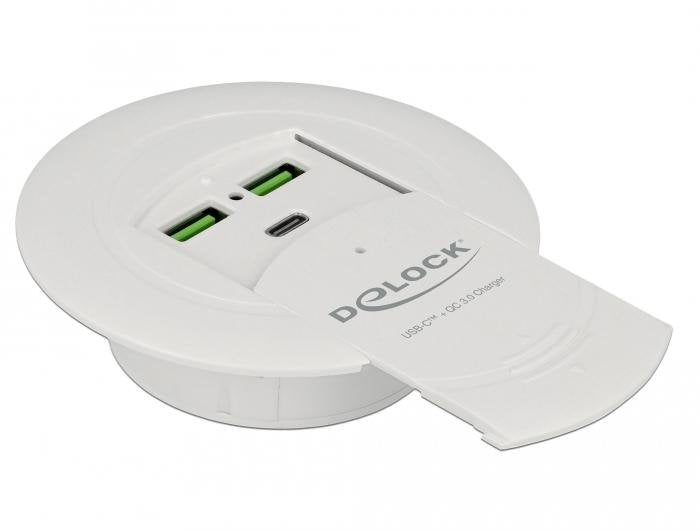 Delock 64065 Cargador Usb Type-C Pd 85 W + Qualcomm Quick Charge 3.0 Para Montaje En Mesa