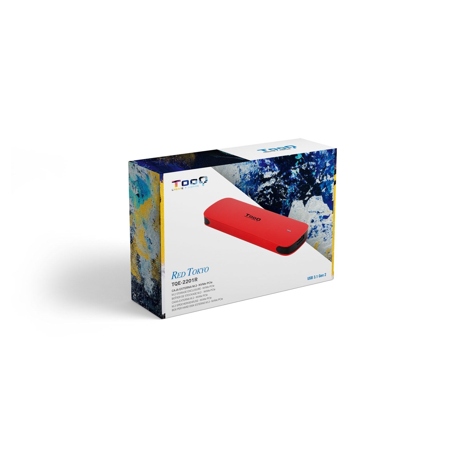 Tooq Caja Externa M.2 Nvme Usb3.1 Gen2 Aluminio - Rojo