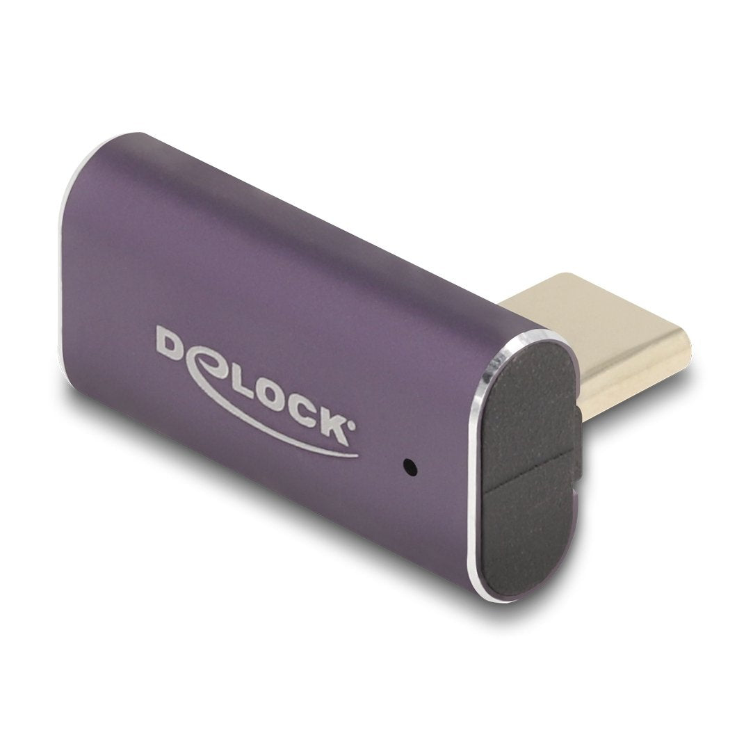 Delock 60288 Usb Adaptador 40 Gbps Usb Type-C Pd 3.1 240 W Macho A Puerto Hembra Girado Sesgado Hacia La Izquierda Y Hacia La Derecha 8k 60 Hz Metal