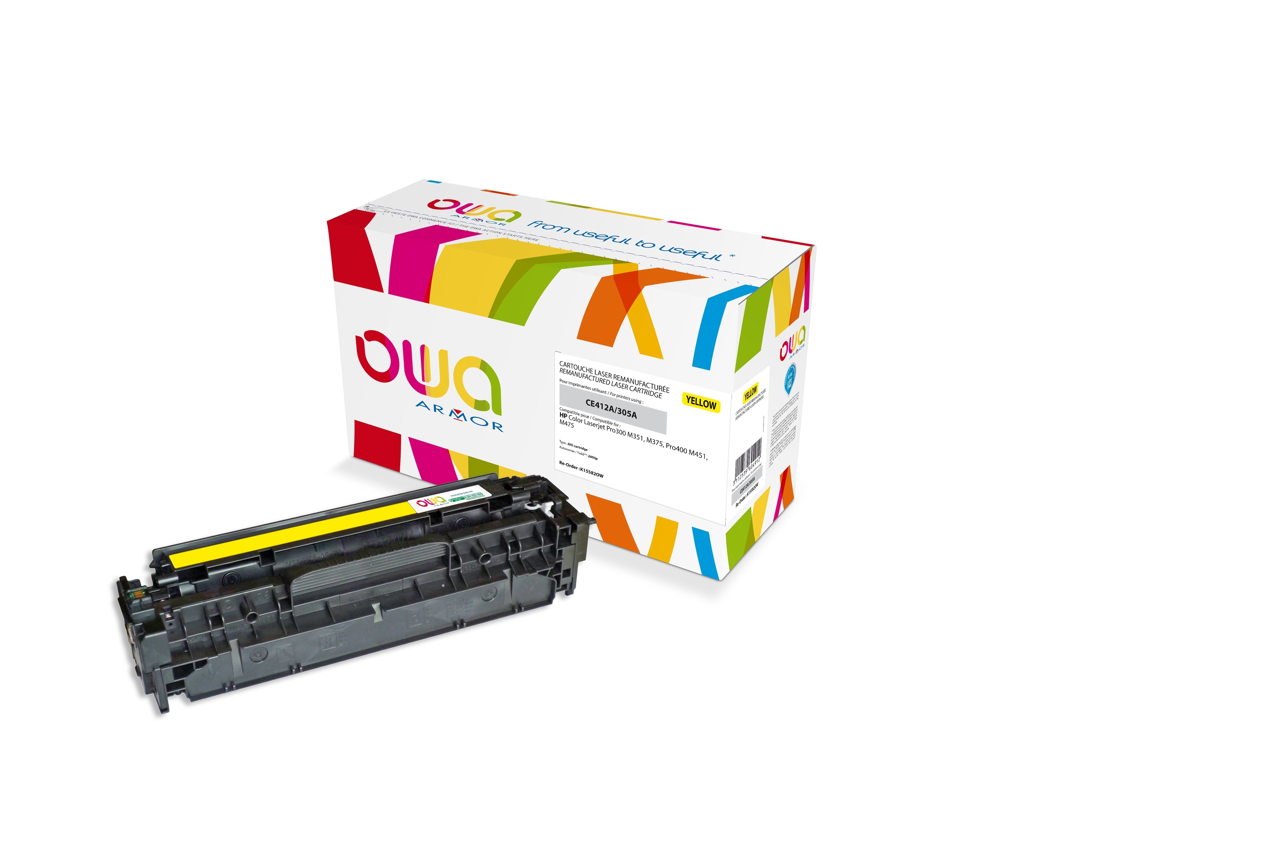 Toner Armor Para Hp Color Laserjet Pro 300 M351, M375, Pro400 M451, M475 Amarillo