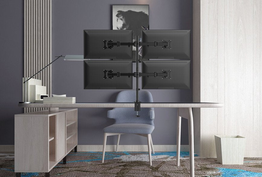 Soporte Pantalla Para Mesa 13-27 Doble Brazo Articulado Soporta 4 Monitores Vesa Standard Hasta 8kg