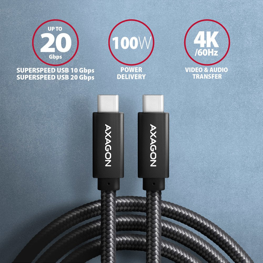 EAN 8595247908865 - Axagon BUCM32-CM05AB cable USB USB 3.2 Gen 2x2 0,5 m USB C Negro imagen 2