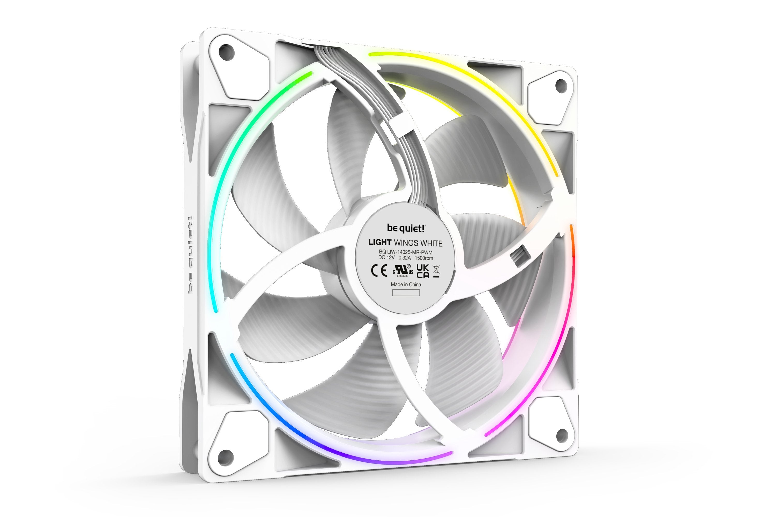 Ventilador 140x140 Be Quiet Light Wings White Pack 3ud 1500rpm Pwm Argb