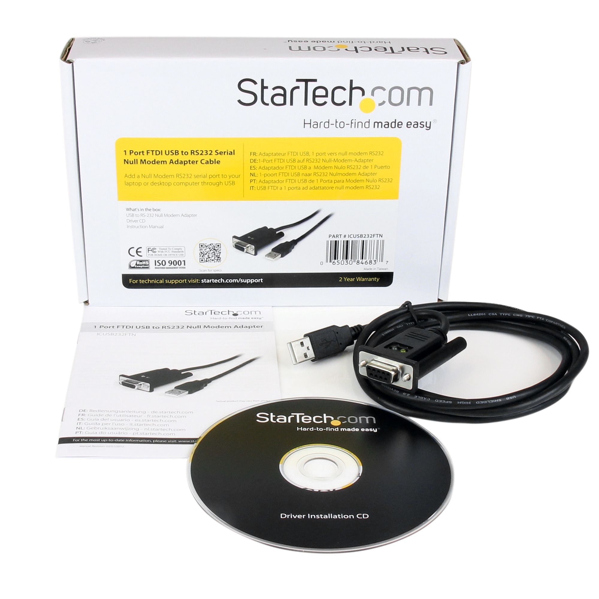 Cable Startech Serie Null Modem Db9h-Usb M