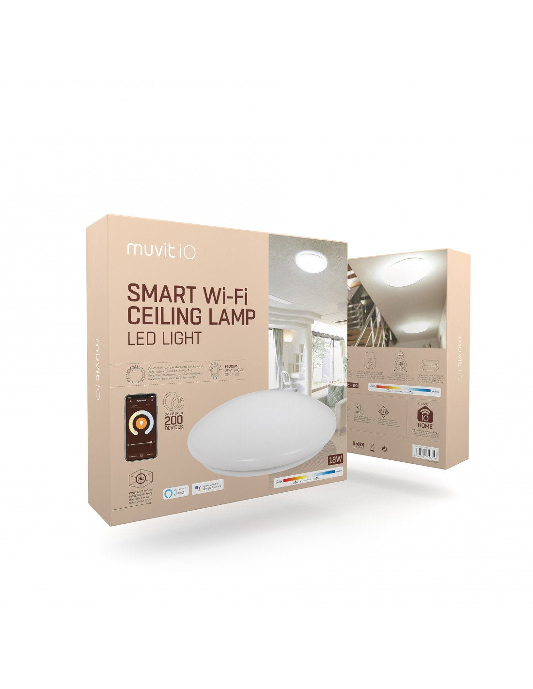 EAN 8426801158658 - Muvit MIOCLA001 iluminación inteligente Luz de techo inteligente Wi-Fi 18 W imagen 4