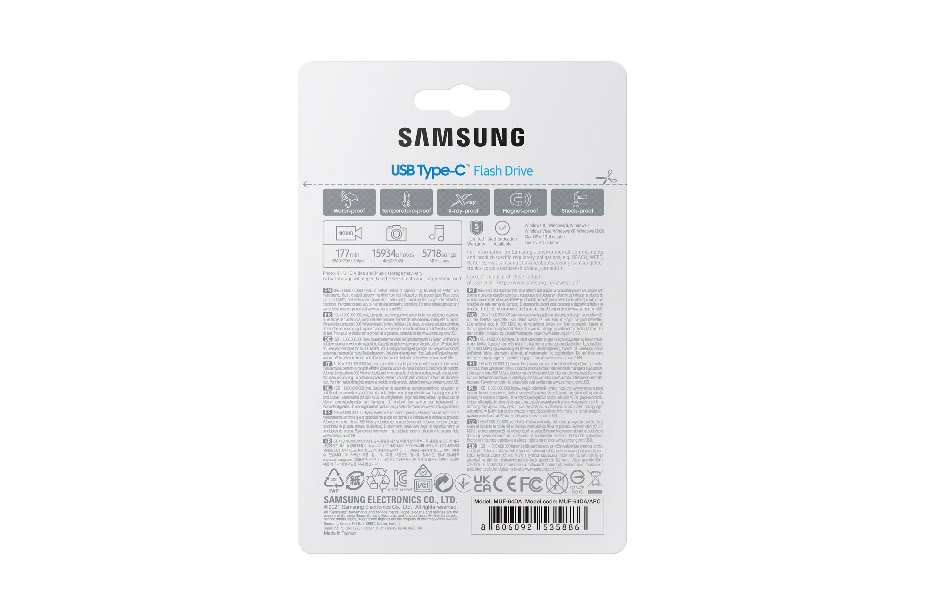 EAN 8806092535886 - Samsung MUF-64DA unidad flash USB 64 GB USB Tipo C 3.2 Gen 1 (3.1 Gen 1) Azul imagen 10
