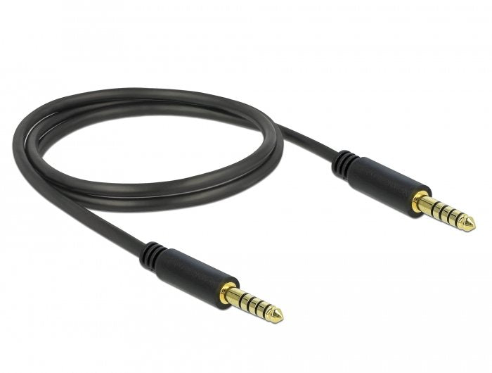 Delock 85791 Cable Conector Estéreo De 4,4 Mm De 5 Pines, Macho A Macho De 1 M Negro