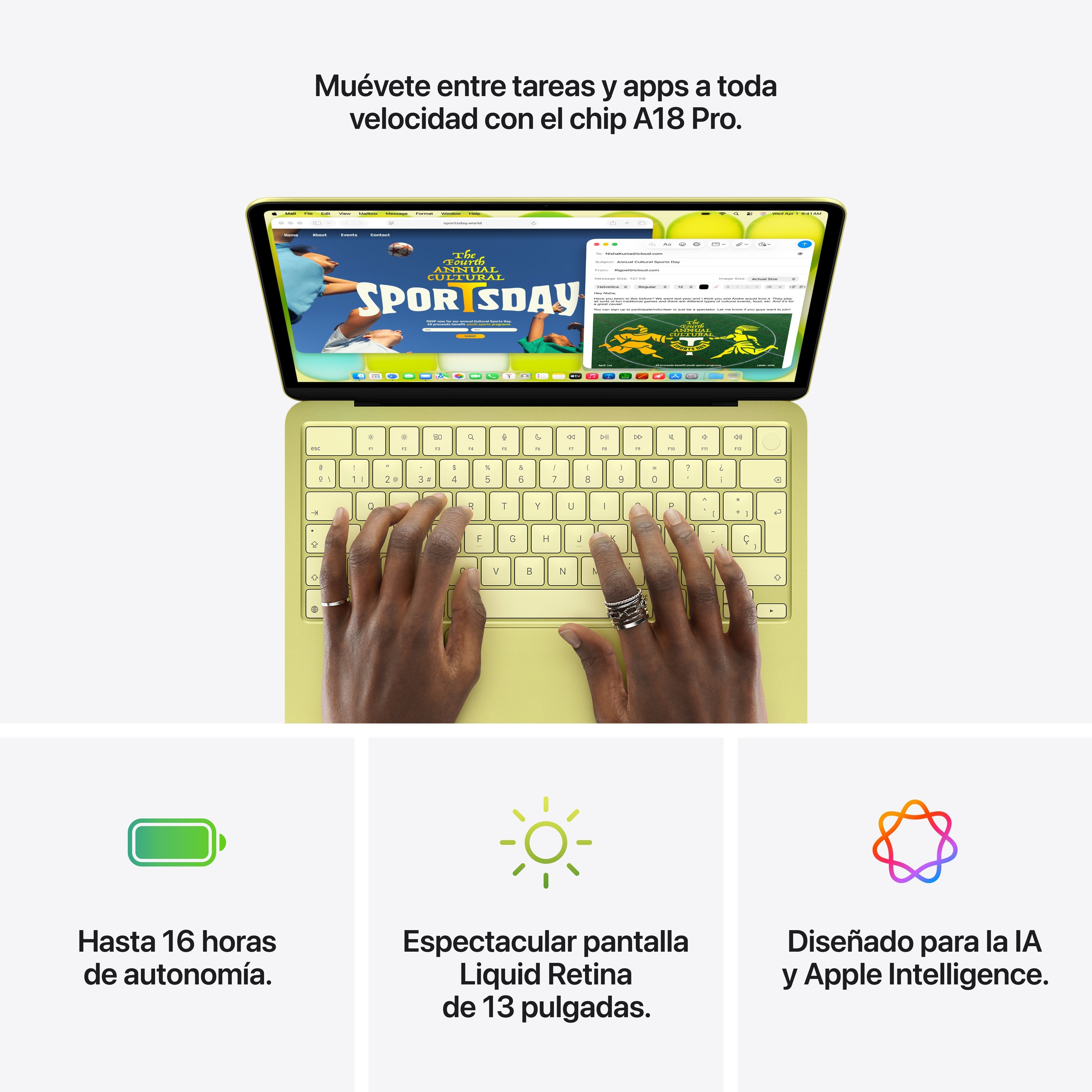 Apple Macbook Neo 13' A18 Pro 6-Core Cpu 8gb 512gb Ssd 5-Core Gpu Touch-Id Citrus