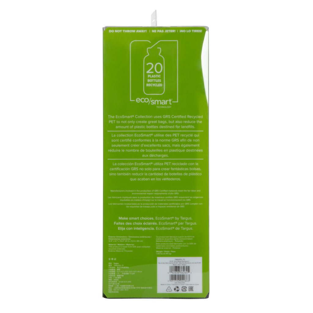 EAN 0092636362645 - Targus Zero Waste mochila Mochila informal Negro Plástico reciclado imagen 21