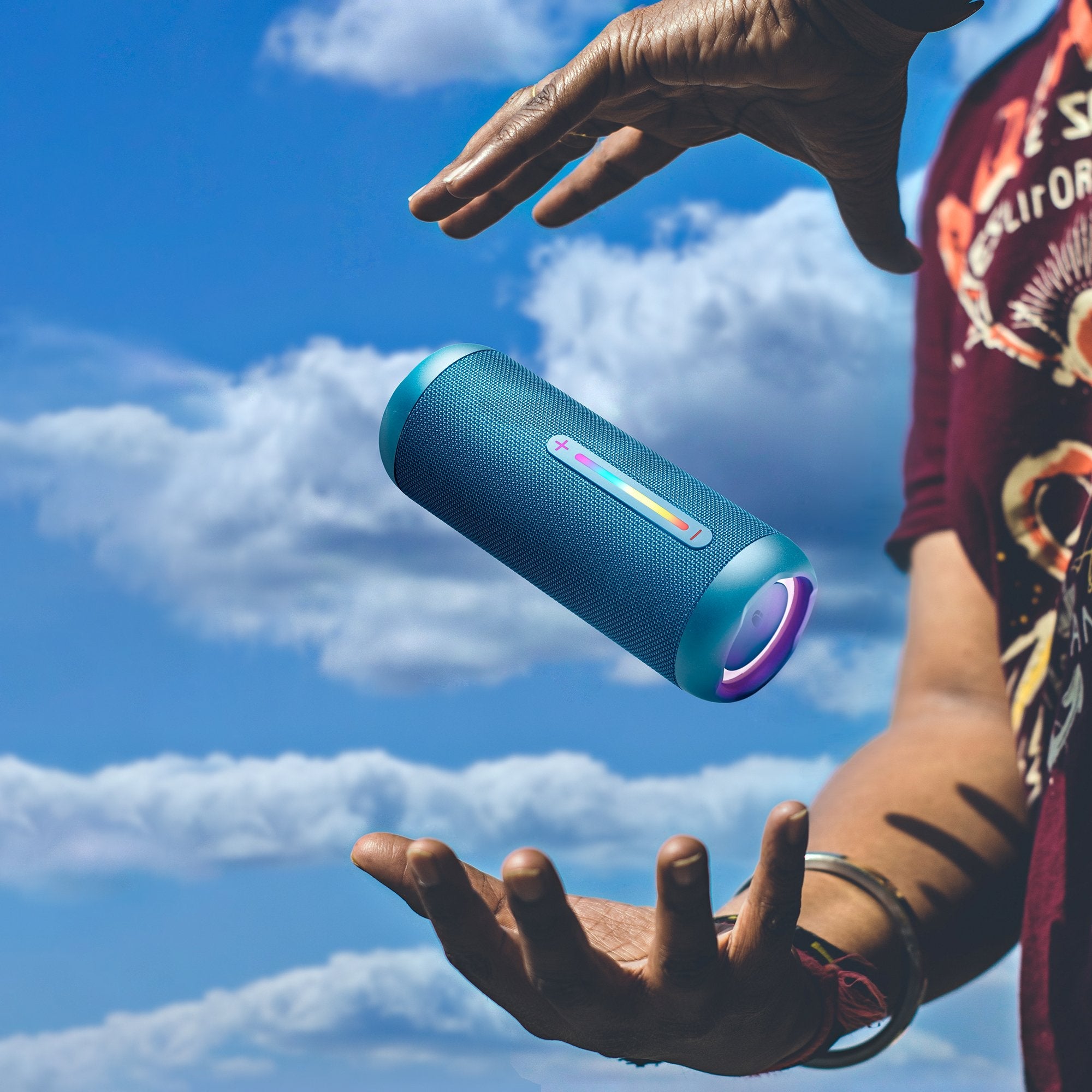 Ngs Altavoz Port Bt Luces Rgb Ip67 Color Azul 30w