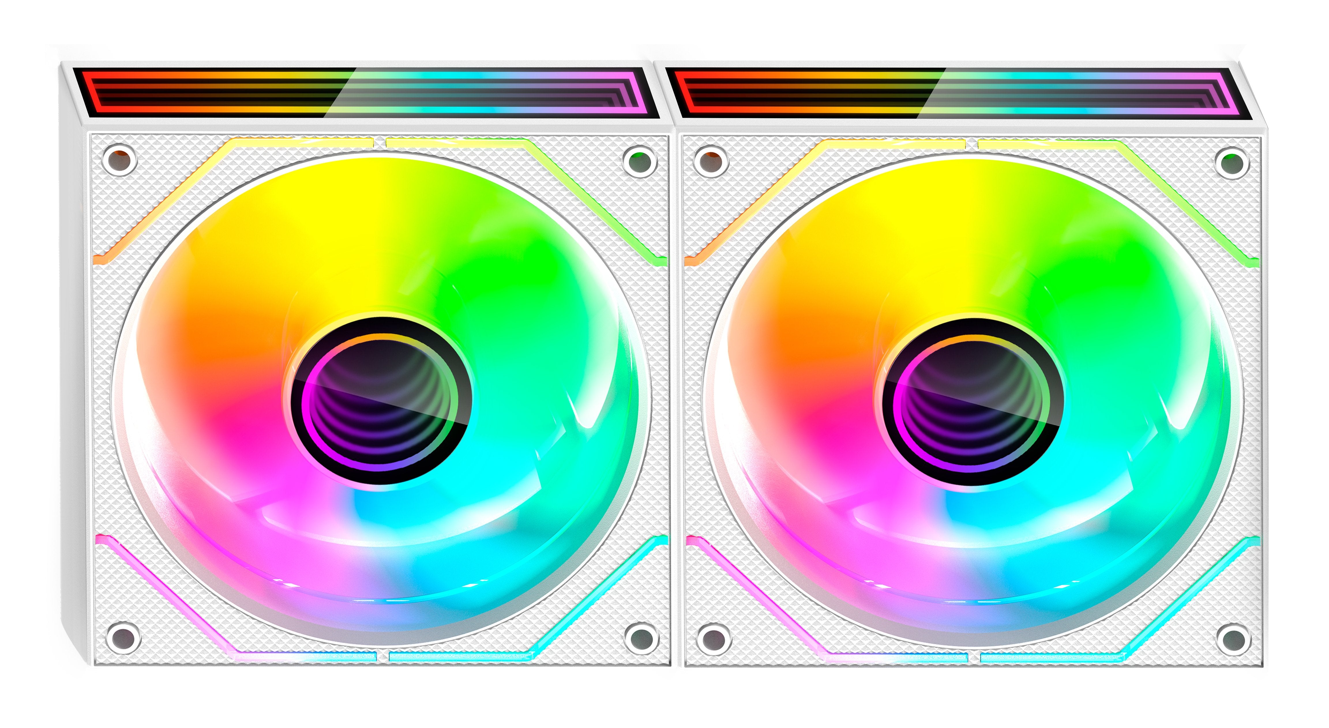 Kit 2 Ventiladores Pc Auxiliar Mf-3d Prox2r Blanco Mars Gaming Argb/ Silencioso 12db / 12mm