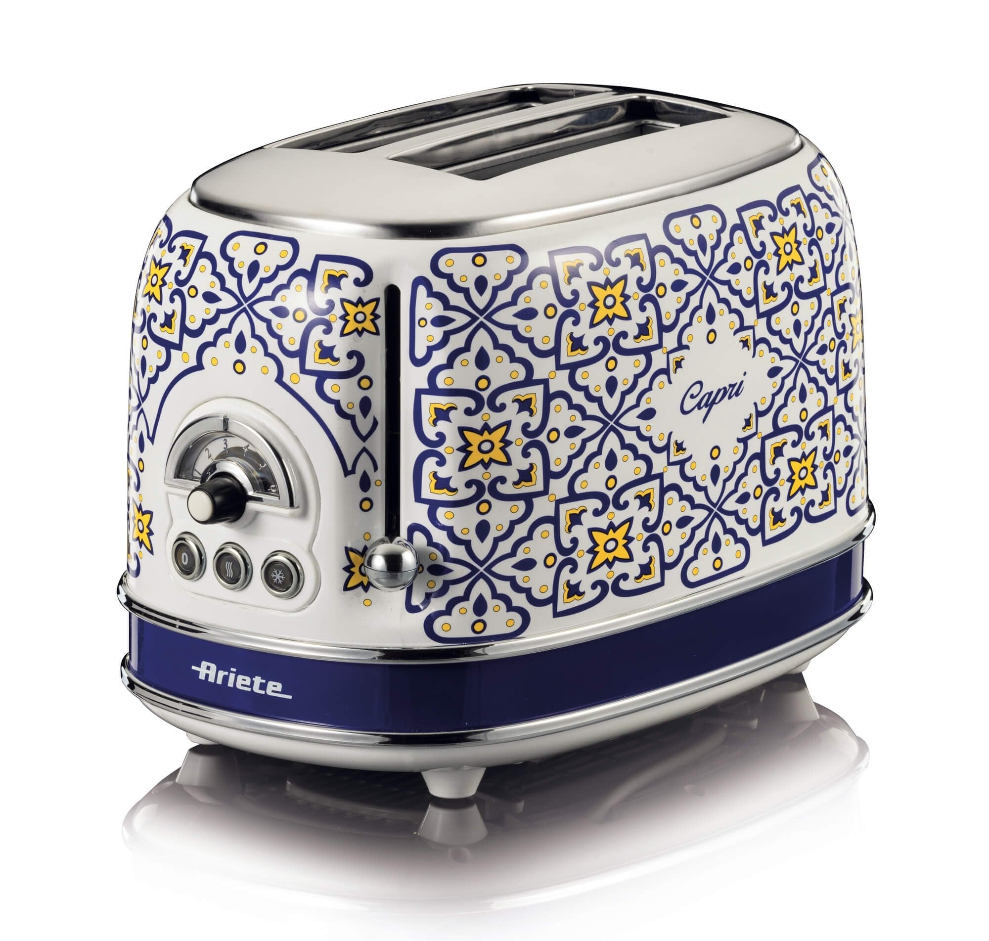 Ariete 2-Schlitz-Toaster Capri (Blanco/Mehrfarbig, 810 Watt, Para 2 Scheiben Toast) 0155ca