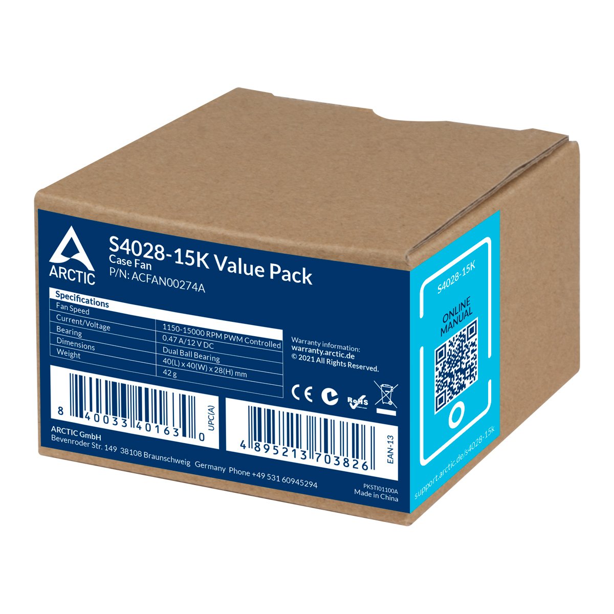 EAN 4895213703819 - ARCTIC S4028-6K Carcasa del ordenador Ventilador 4 cm Negro 5 pieza(s) imagen 7