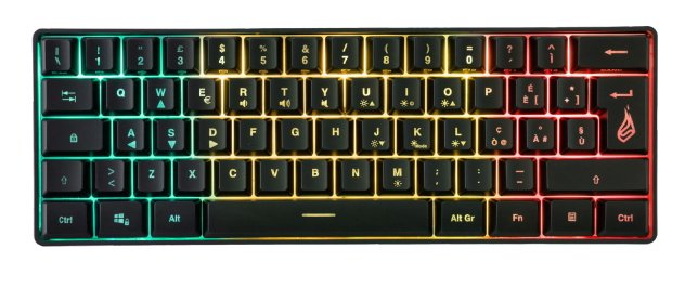 Verbatim Teclado Gaming Kp-X1 60% Cable Usb Retroiluminado Led Rgb Qwerty Español Abs Negro