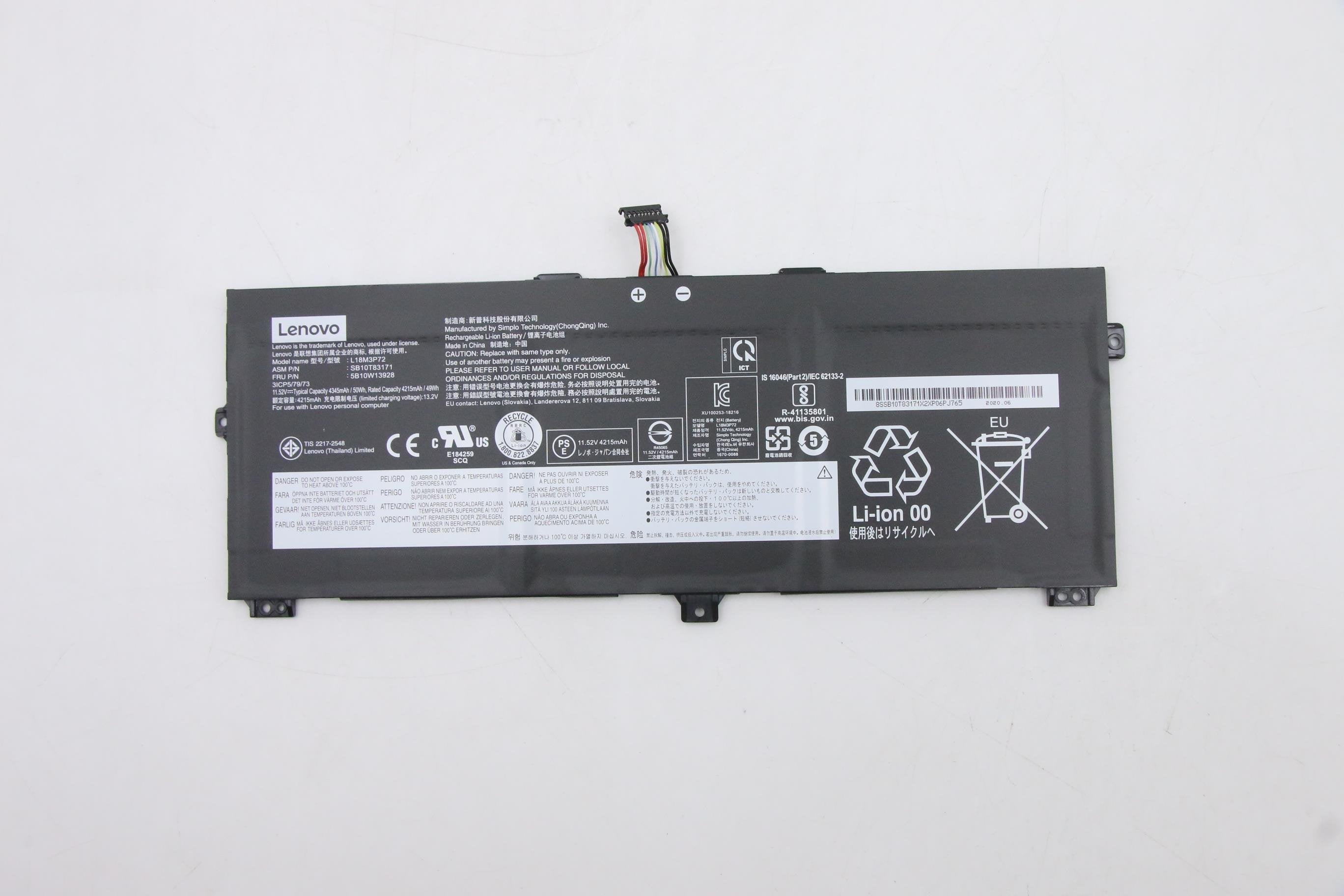 EAN 5704174656128 - Lenovo 5B10W13928 refacción para laptop Batería imagen 1