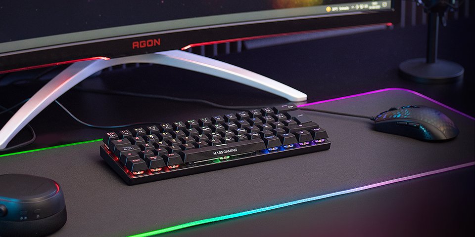 Mars Gaming Mk60 Teclado Gaming Mecanico - Ultra-Compacto 60% - Switches Antipolvo - Iluminacion Rgb - Anti-Ghosting