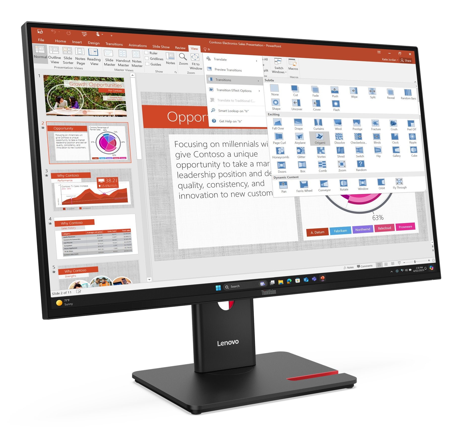 EAN 0198155817373 - Lenovo ThinkVision T27-40 pantalla para PC 68,6 cm (27") 1920 x 1080 Pixeles Full HD LED Negro imagen 4