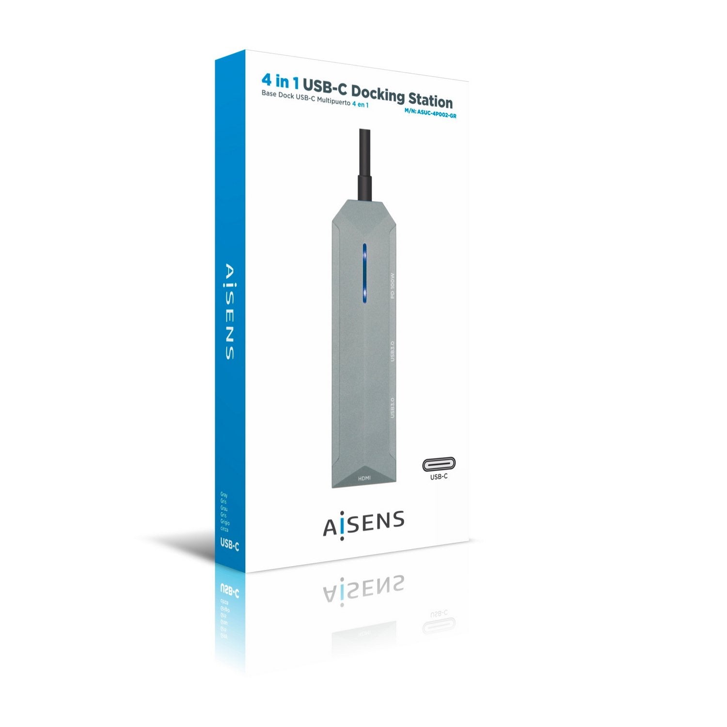 EAN 8436574707588 - AISENS ASUC-4P002-GR base para portátil y replicador de puertos Alámbrico USB 3.2 Gen 1 (3.1 Gen 1) Type- imagen 5