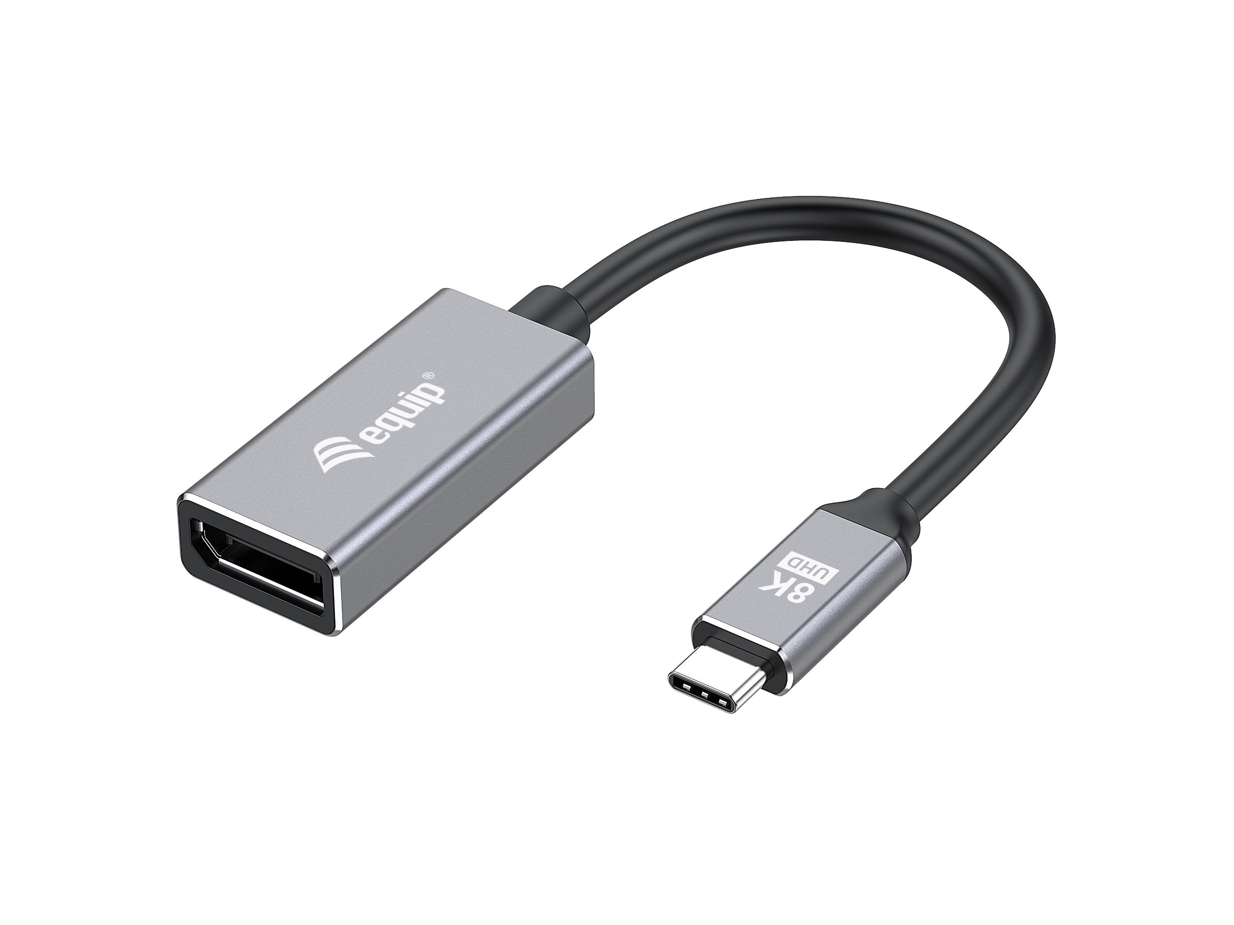 Equip 133493 Adaptador Usb-C -> Displayport 1.4 8k60hz 0.15m Negro, Gris