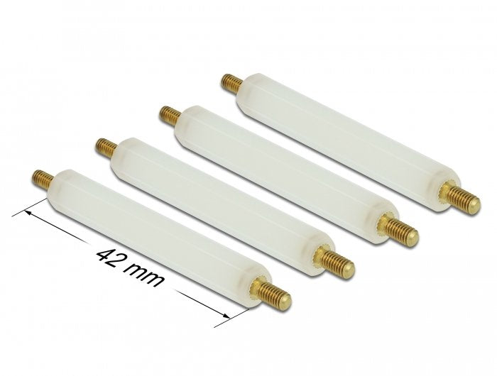 Delock Abstandshalter M2.5 X M3, Sechskant, Aussen / Aussen, 42 Mm Natur 4 Piezas