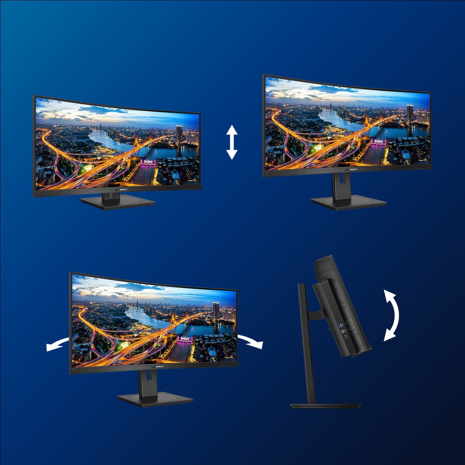 EAN 8712581760816 - Philips B Line 346B1C/00 pantalla para PC 86,4 cm (34") 3440 x 1440 Pixeles Quad HD LCD Negro imagen 5
