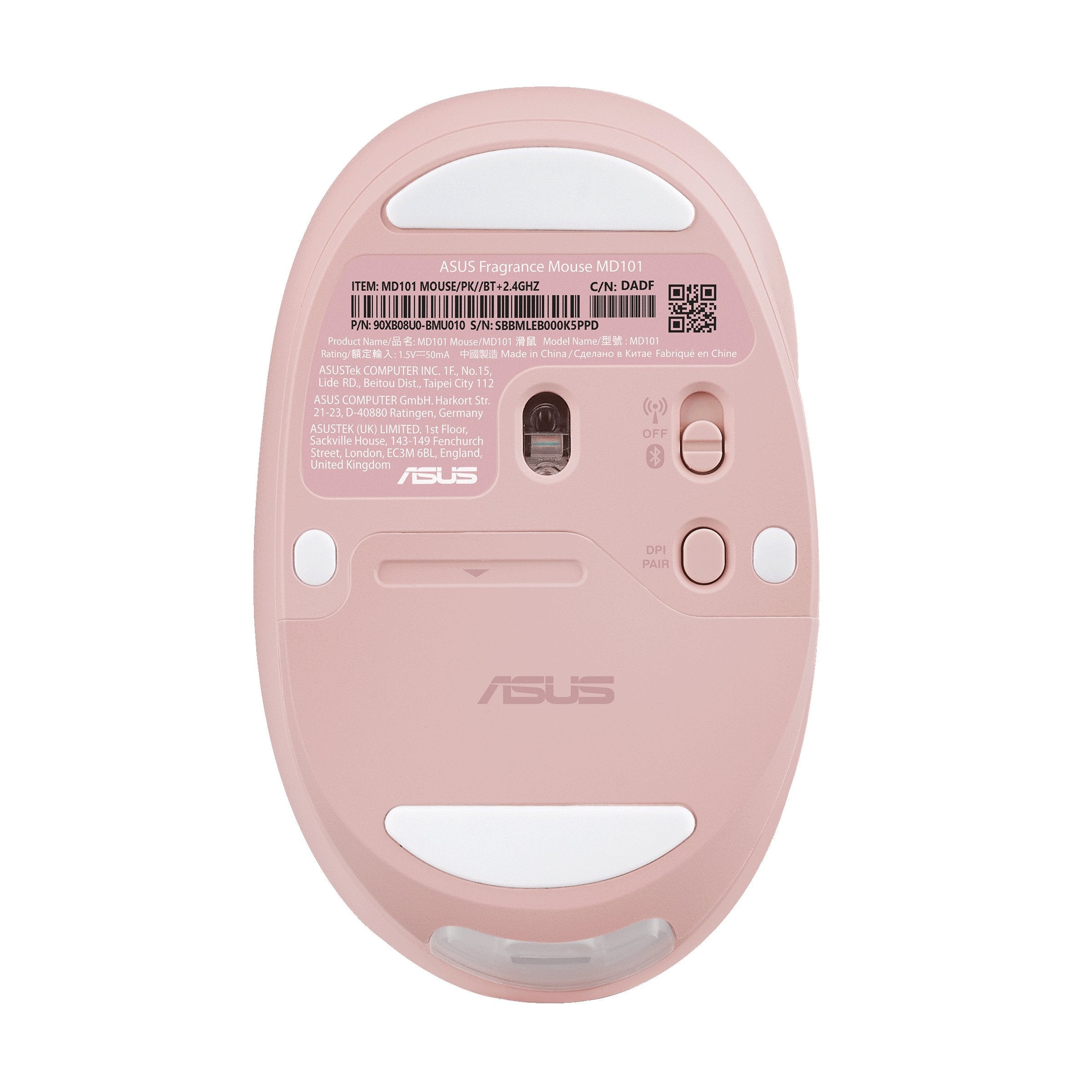 EAN 4711387793398 - ASUS Fragrance Mouse MD101 ratón Hogar Ambidextro RF Wireless + Bluetooth Óptico 2400 DPI imagen 5