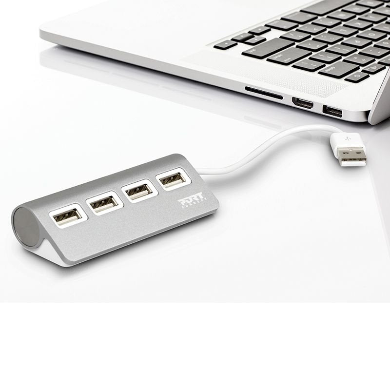 EAN 3567049001209 - Port Designs 900120 hub de interfaz USB 2.0 480 Mbit/s Gris, Blanco imagen 3