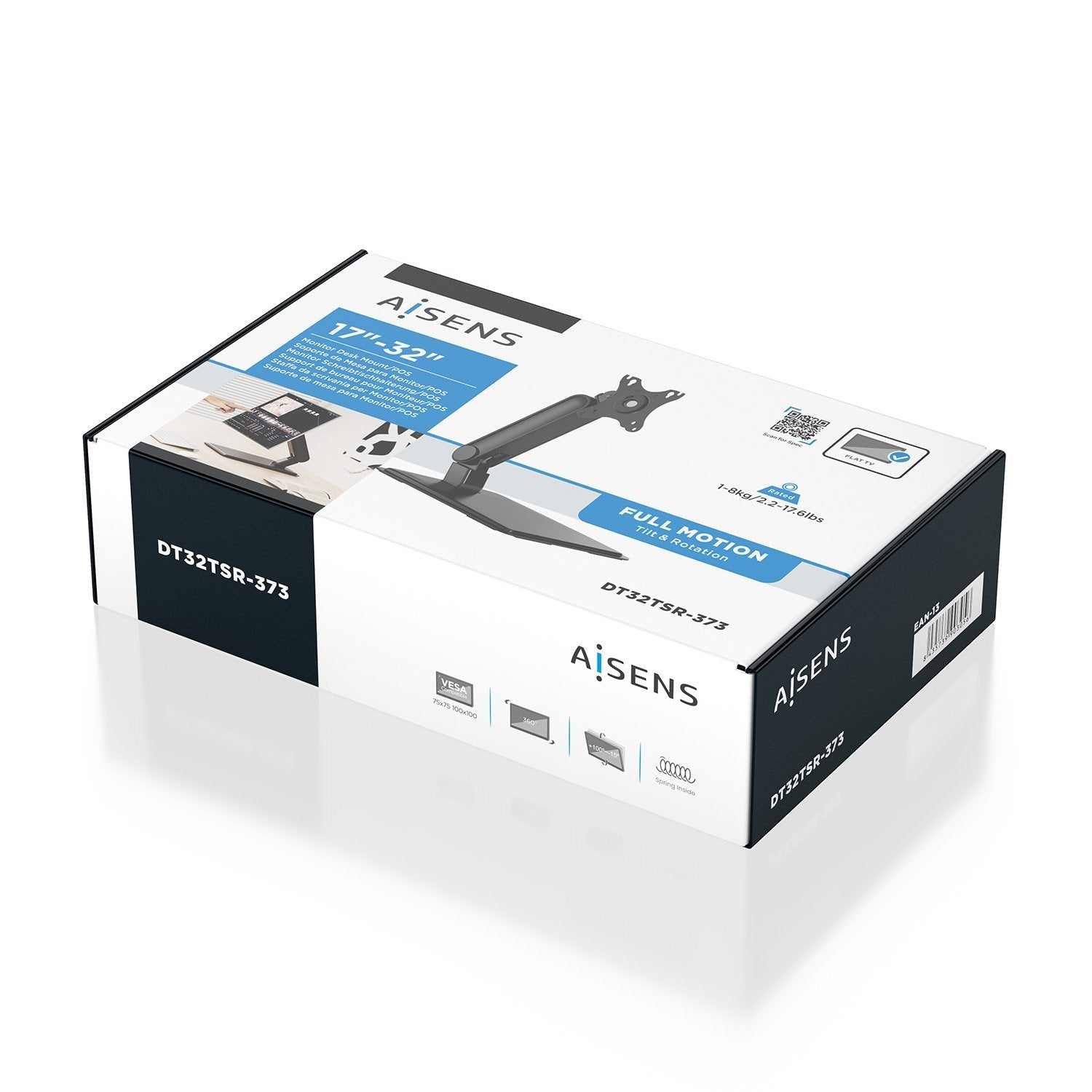 Aisens Soporte De Mesa Pro Contrapeso Inclinable Para Monitor/Pos 8kg De 17-32, Negro