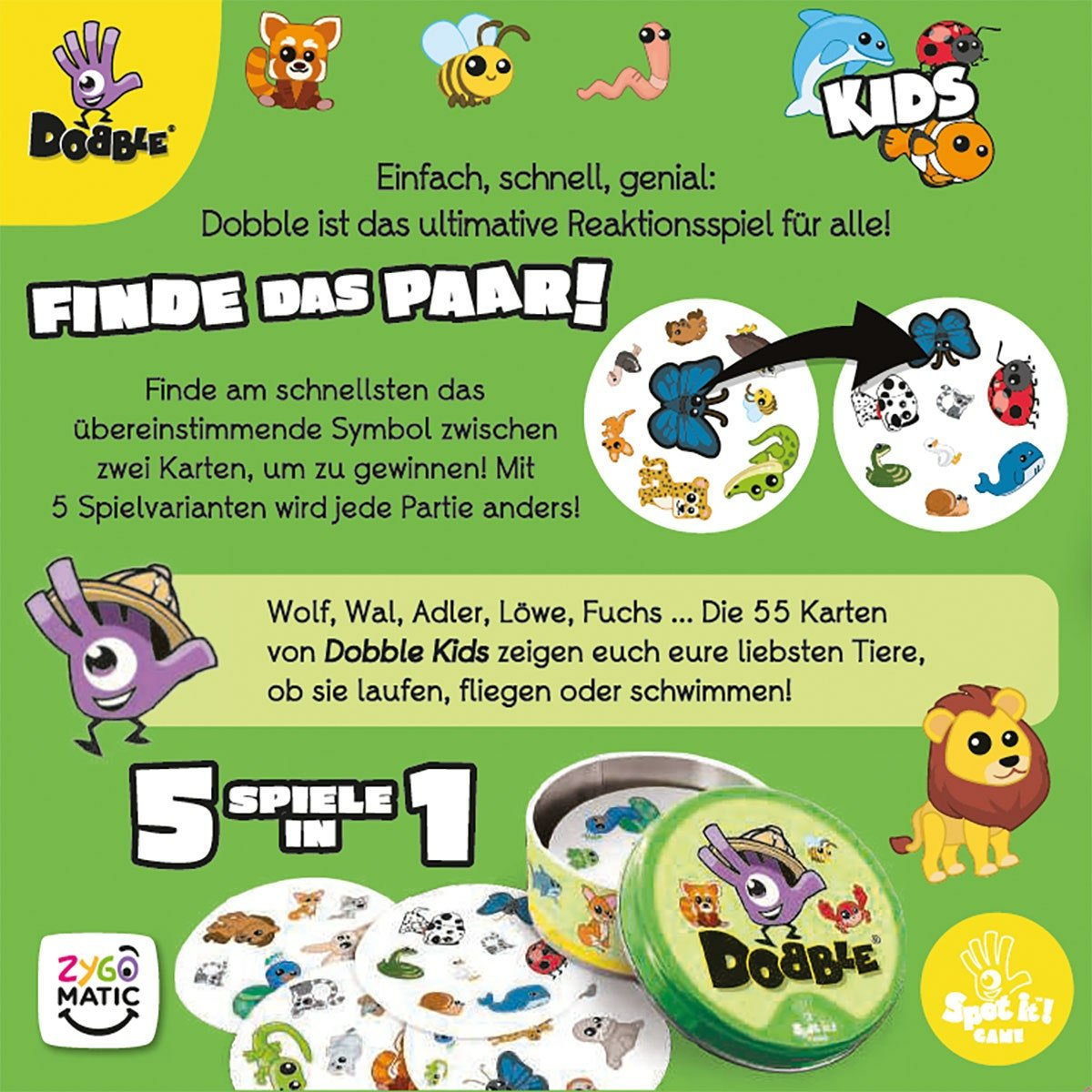 EAN 3558380108801 - Dobble Kids 15 min Juego De Cartas Emparejamiento imagen 3