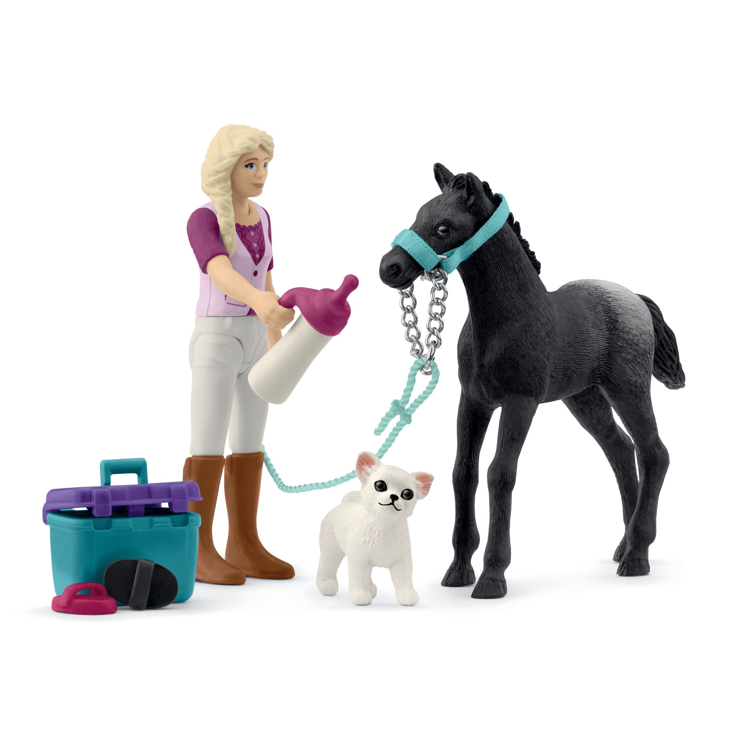 Schleich Horse Club Set De Cuidado Para Potros, Construcción De Juegos 42755