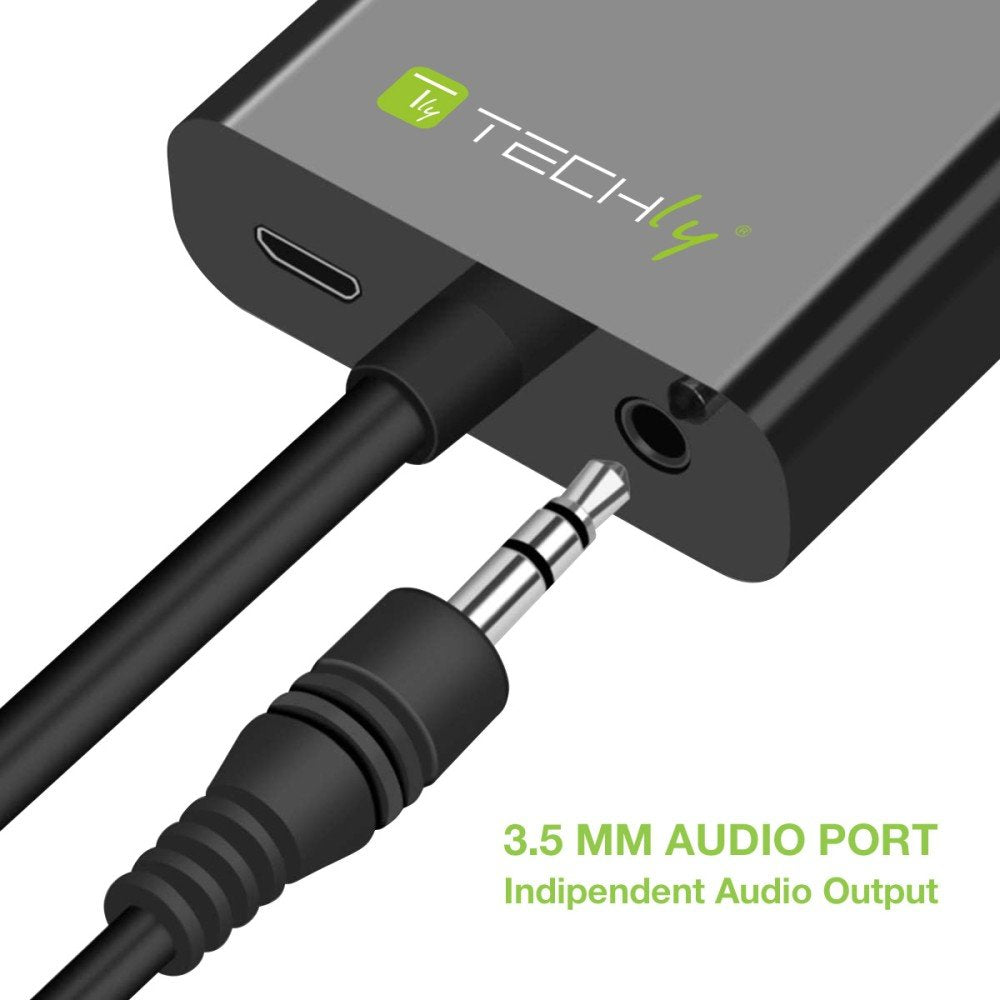 Techly Hdmi -> Vga+3.5mm+Micro Usb B M/F Negro