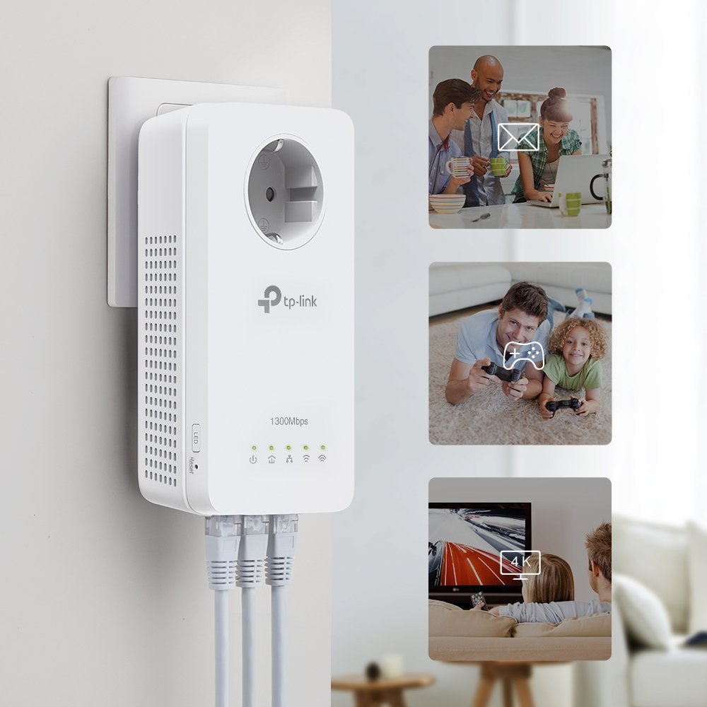 Powerline Tp-Link 1300mbps Wifi 2peth (1tl-Wpa8631p+1tl-Pa8010p) Tl-Wpa8631p Kit
