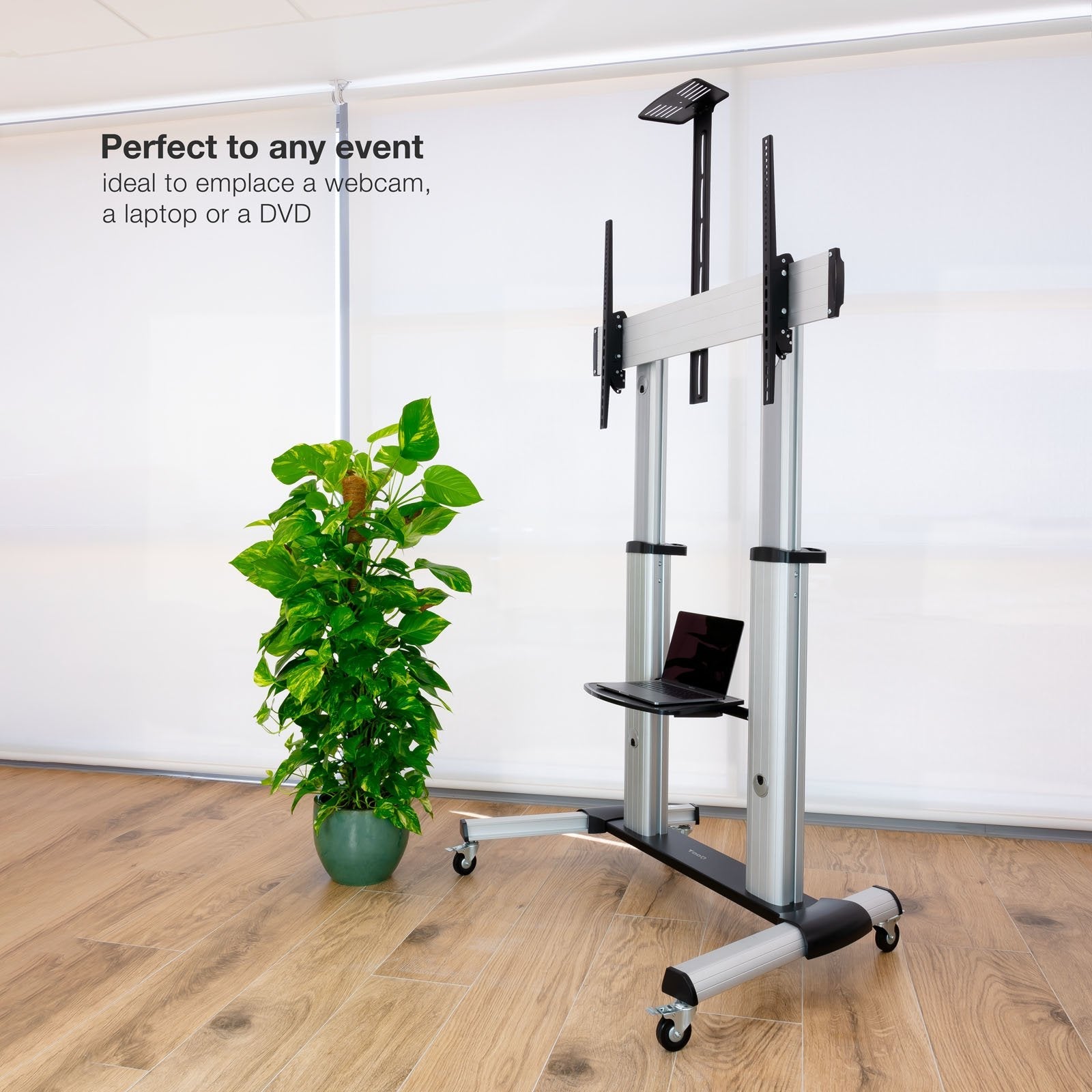 Tooq Soporte Suelo Ruedas Aluminio 60-100 - Plata