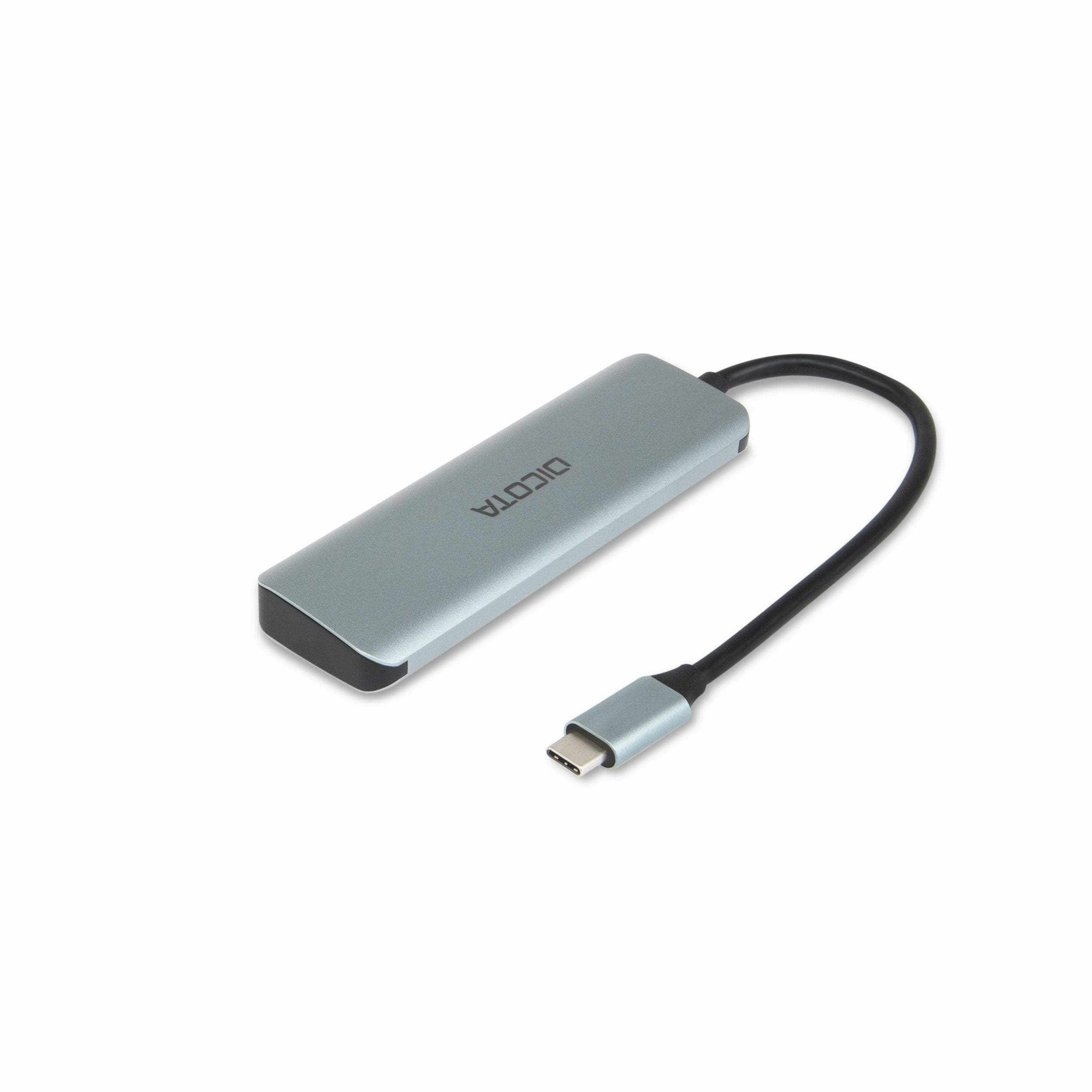 EAN 7640239421387 - DICOTA D32061 hub de interfaz USB Tipo C 10000 Mbit/s Plata imagen 2