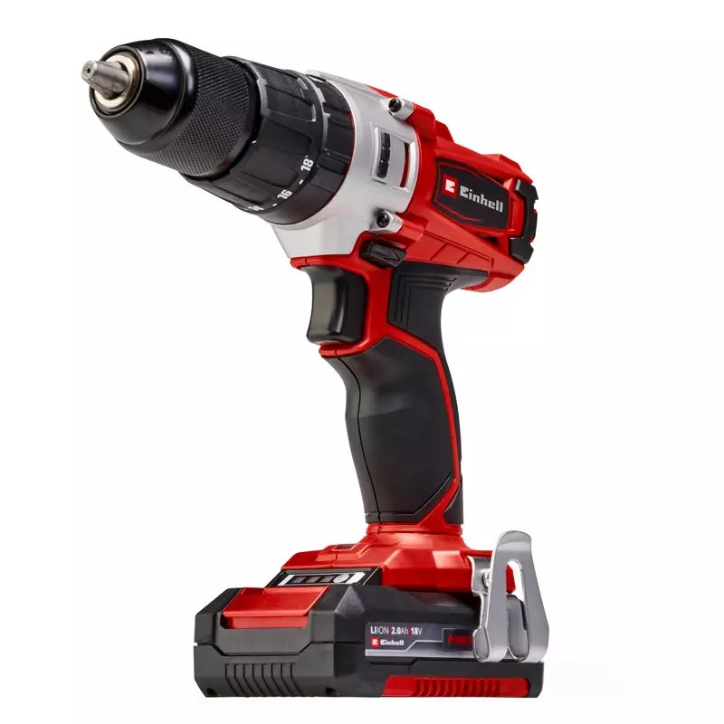 Taladro Combinado Inalámbrico Einhell Te-Cd 18/2 Li-I +64, 18 Voltios (Rojo/Negro, 2x Batería Li-Ion 2.0ah, Maletín + Juego De Brocas) 4514221