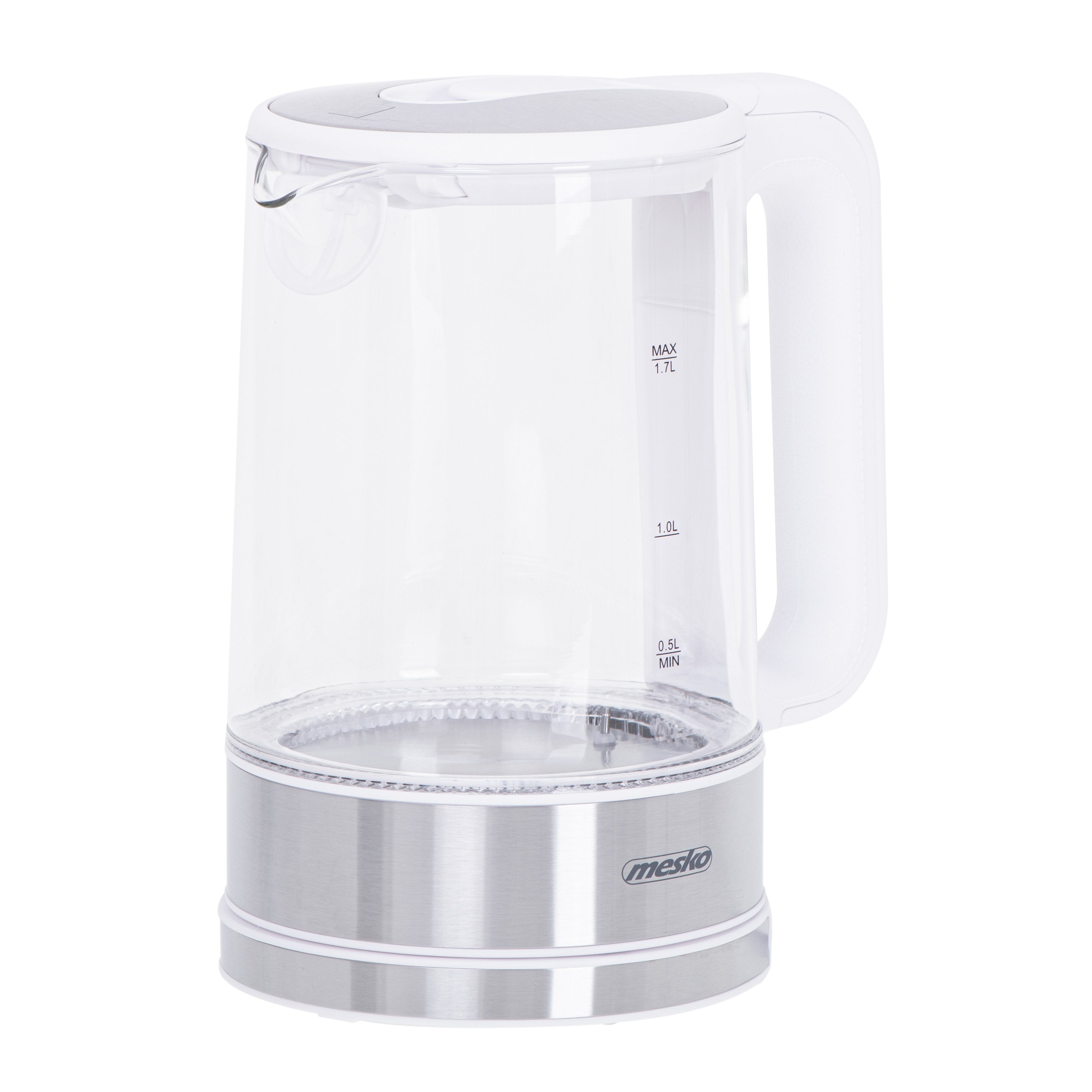 EAN 5903887803908 - Mesko Home MS 1301W tetera eléctrica 1,7 L 2200 W Acero inoxidable, Transparente, Blanco imagen 2