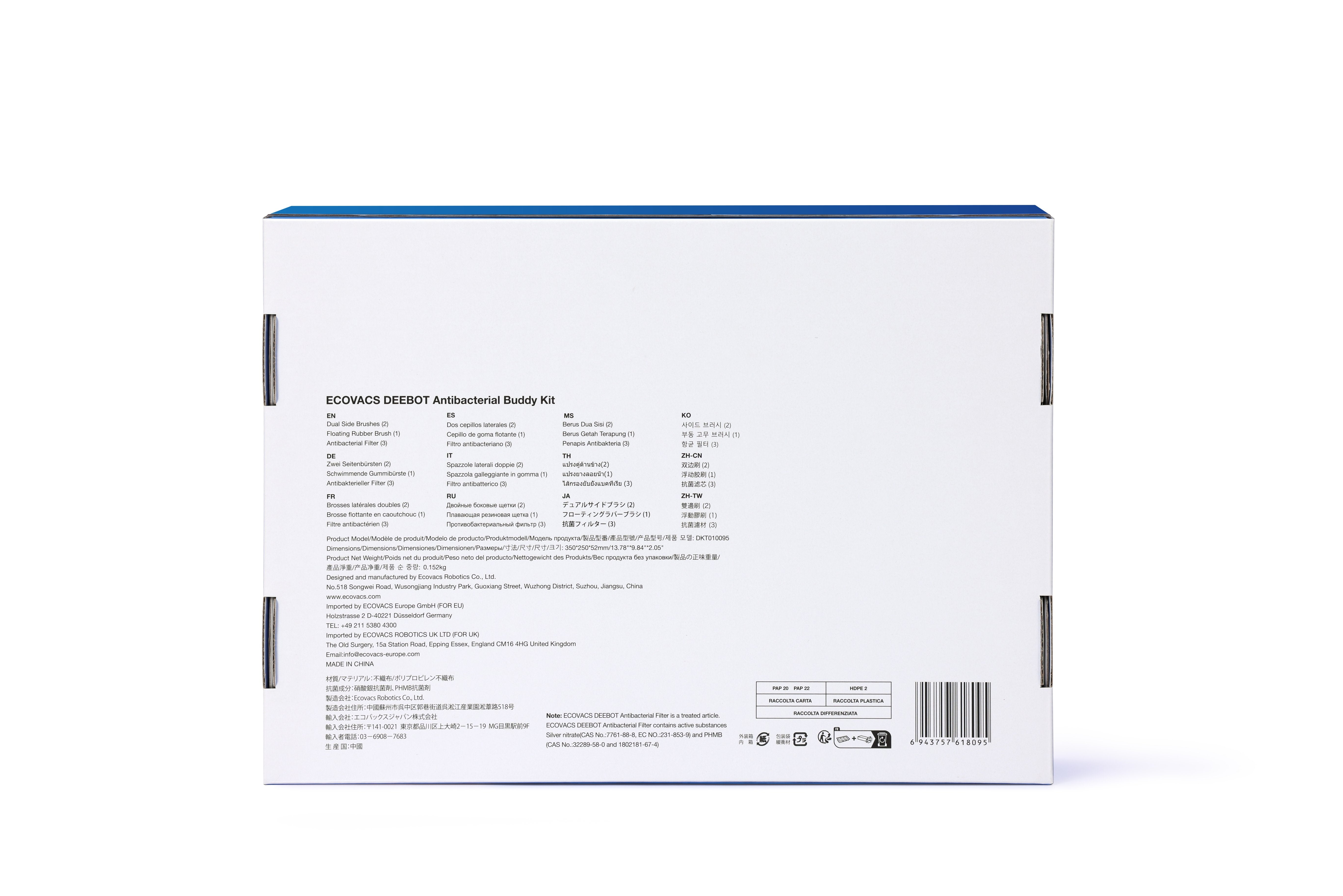 Juego De Accesorios Ecovacs Dkt010095, Para Deebot T20 Omni 8 Piezas Dkt010095