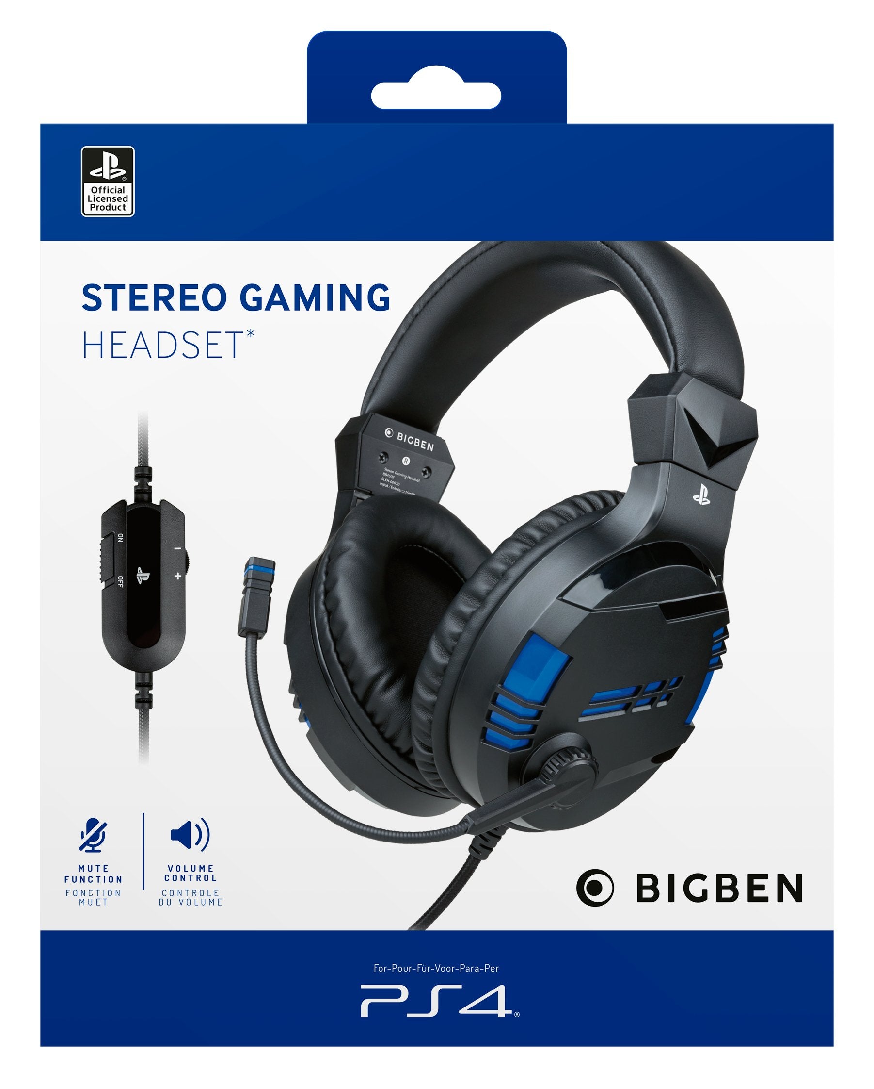 Bigben Auriculares Gaming Ps4/Pc Negro/Azul