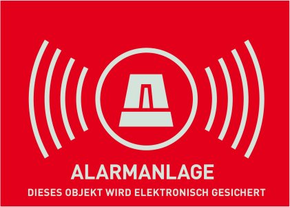 Abus Warnaufkleber Alarm -D- Au1323 74x52,5mm Au1323