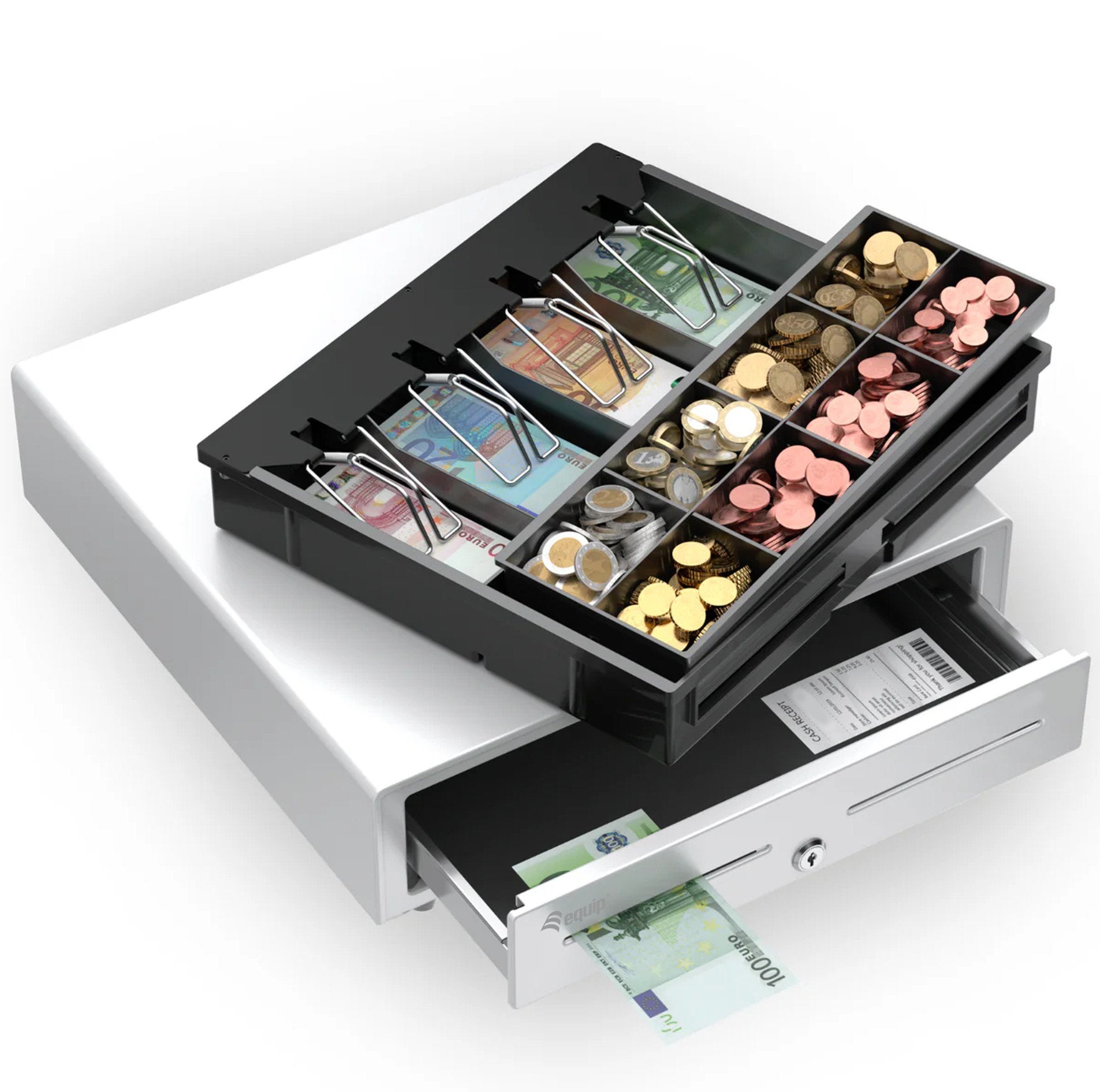 Tpv Cajon Portamonedas Equip Apertura Manual Y Automatica Conector Rj11 Color Blanco